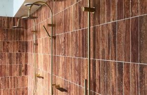 brown travertine tiles